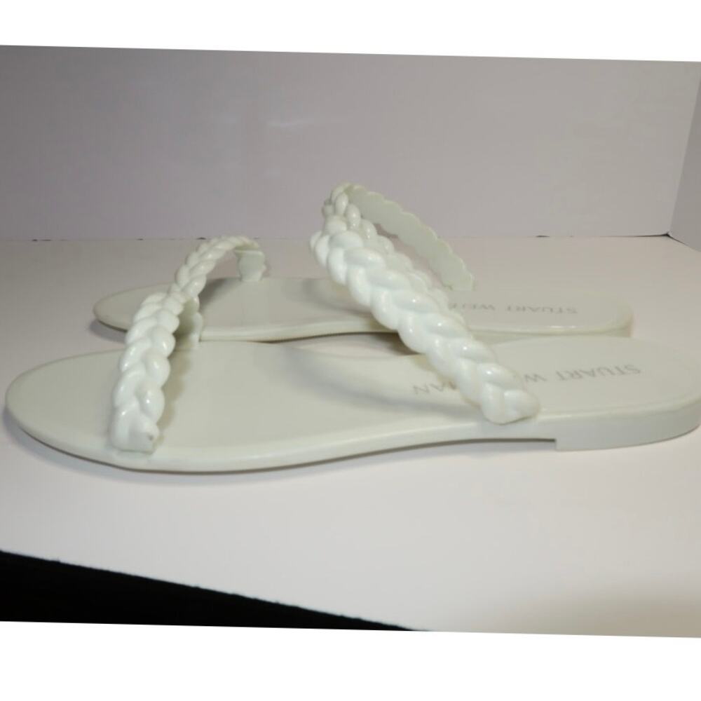 Stuart Weitzman Branded Rubber Jelly Slides White… - image 4